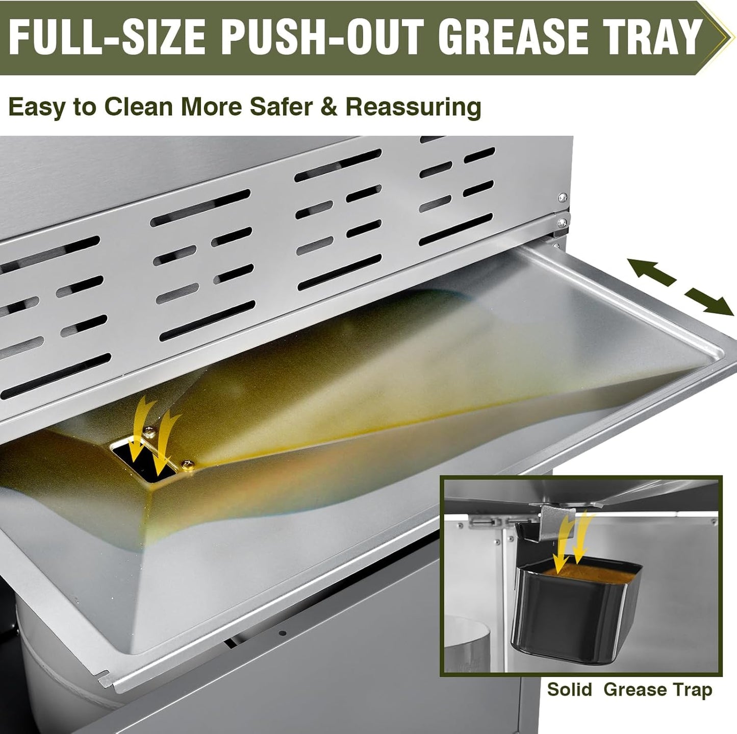 BESTFIRE 68,000 BTU 5+1 Burner Propane Grill - Stainless Steel BBQ with 647 sq in UPGRADED OIL-DRAIN Plates, Cast Iron Grates, Side Burner + FREE Food Clip for Outdoor Cooking