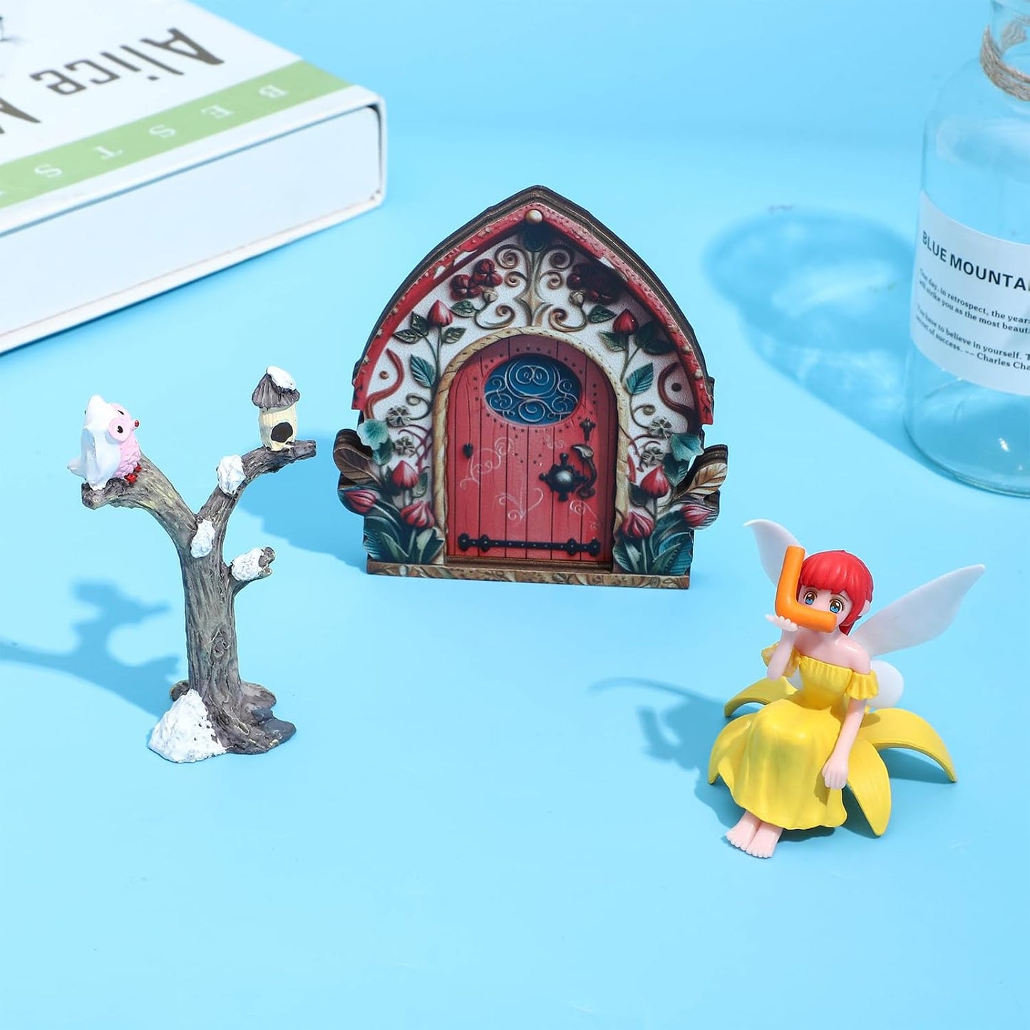 ONEST 6 Pieces Miniature Fairy Garden Accessories Small Fairy Figurines Hand Painted Fairies Figures for Car Decor Garden Flower Pot Birthday Cake Topper