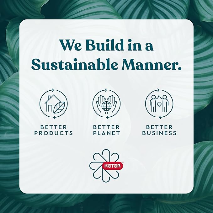 Keter 48" X 48" inches Wood Look Raised Garden Bed, Durable Outdoor Herb Garden Planter for Vegetables, Flowers, and Succulents, Grey