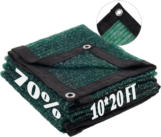 LOVE STORY 10x20FT 70% Green Shade Cloth Sun Shade Net with Grommets Sunblock Net Mesh Tarp for Garden,Plants Cover,Greenhouse and Patio