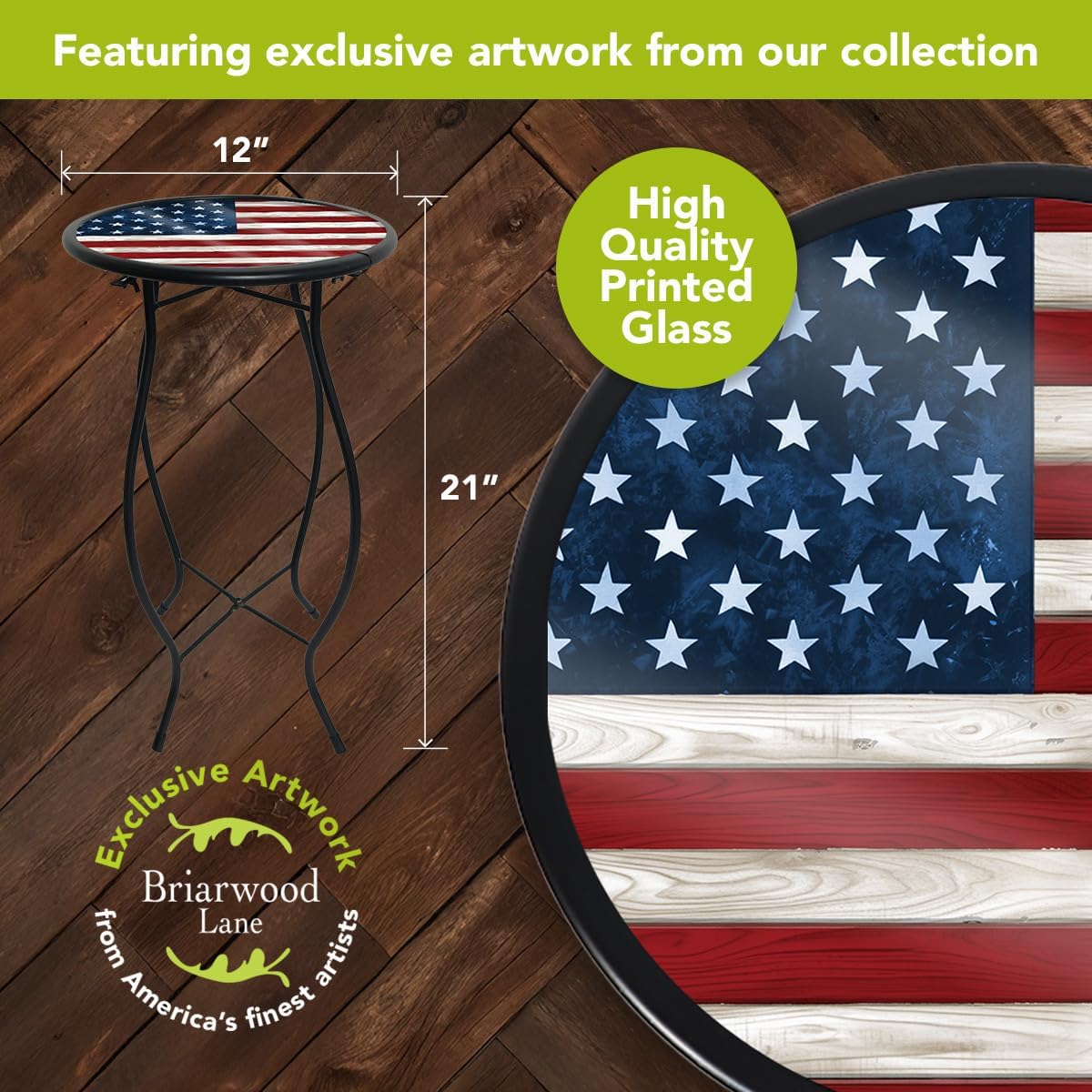 Briarwood Lane Wooden American Flag Plant Stand
