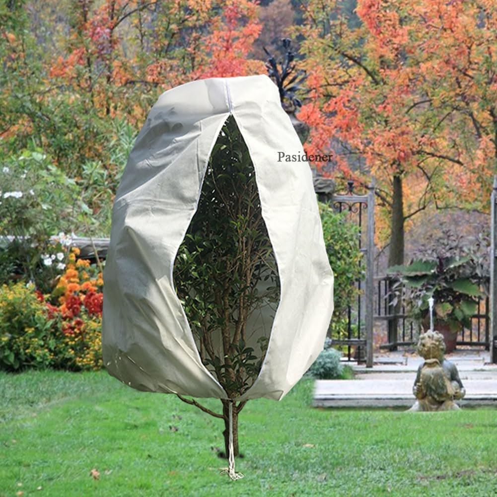 Plant Covers Freeze Protection 3 Packs 45" x40" 2.2oz Tree Covers Frost Plant Covers Freeze Cloth for Outdoor Plants with Zipper Drawstring