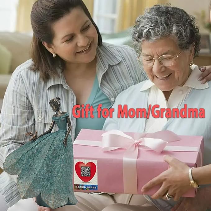 Guichifun Fairy Statue Collection Home Decoration - Leaf Angel Girls Resin Gardening Gifts for Women Statues for Garden Fairy Indoor or Outdoor Yard Figurines 5.5 x 3.25 x 8 Inch