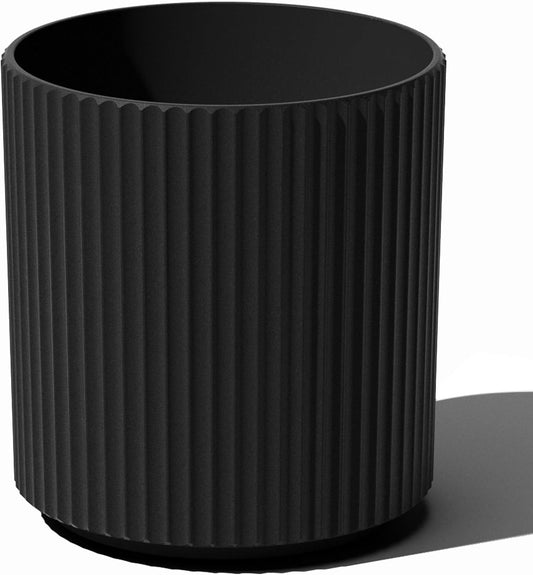 Veradek Demi Series Round Planter for Porch, Patio, Backyard | Durable Plastic-Concrete Material | Modern Décor for Tall Plants, Flowers