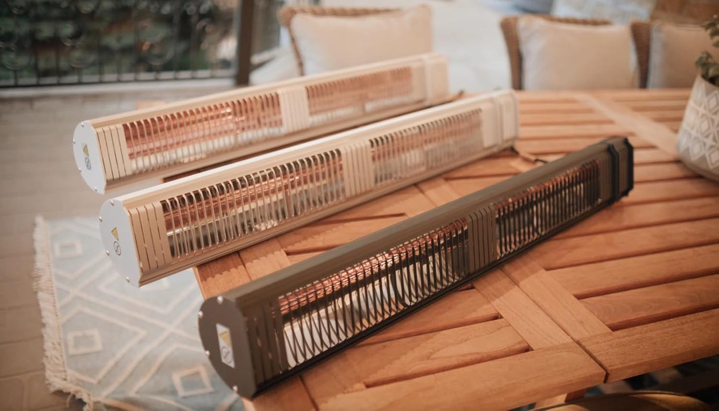 Commercial SunWave 3000 Watt Infrared Patio Heater Tungsten Ultra Quartz Low Glare with Remote control and 3 power levels, 11,028 BTU Max output By Muskoka Lifestyle Products USA Black