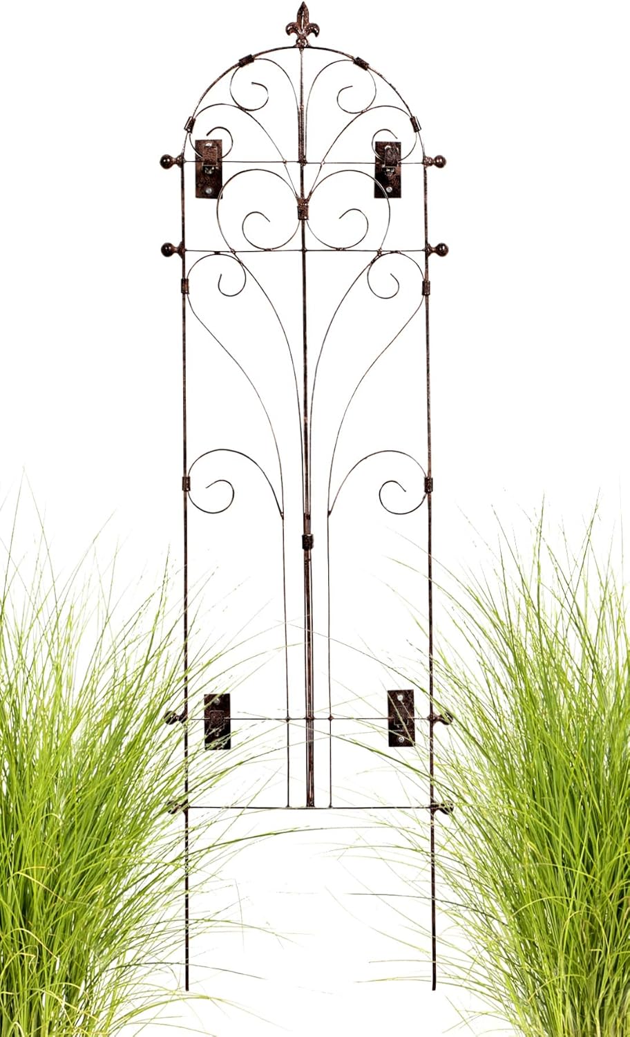 H Potter Outdoor Metal Wall Decor or Trellis for Climbing Plants Suitable as Art Garden Panel Roses Vines Privacy Includes Brackets for Hanging Gar214w1