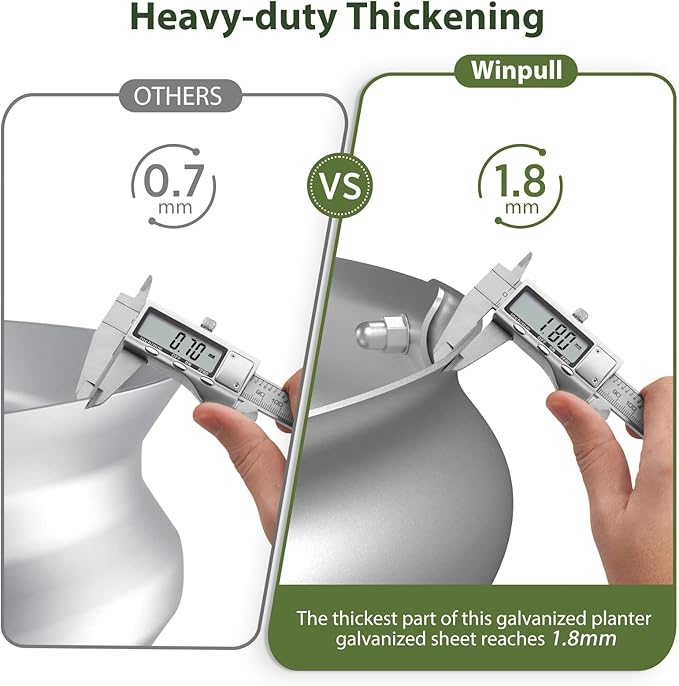 Raised Garden Bed Kit, 4x2x1 ft Galvanized Planter Box Outdoor with Safety Edging, Large Metal Raised Beds for Gardening Vegetables Flower Herb (Silver)