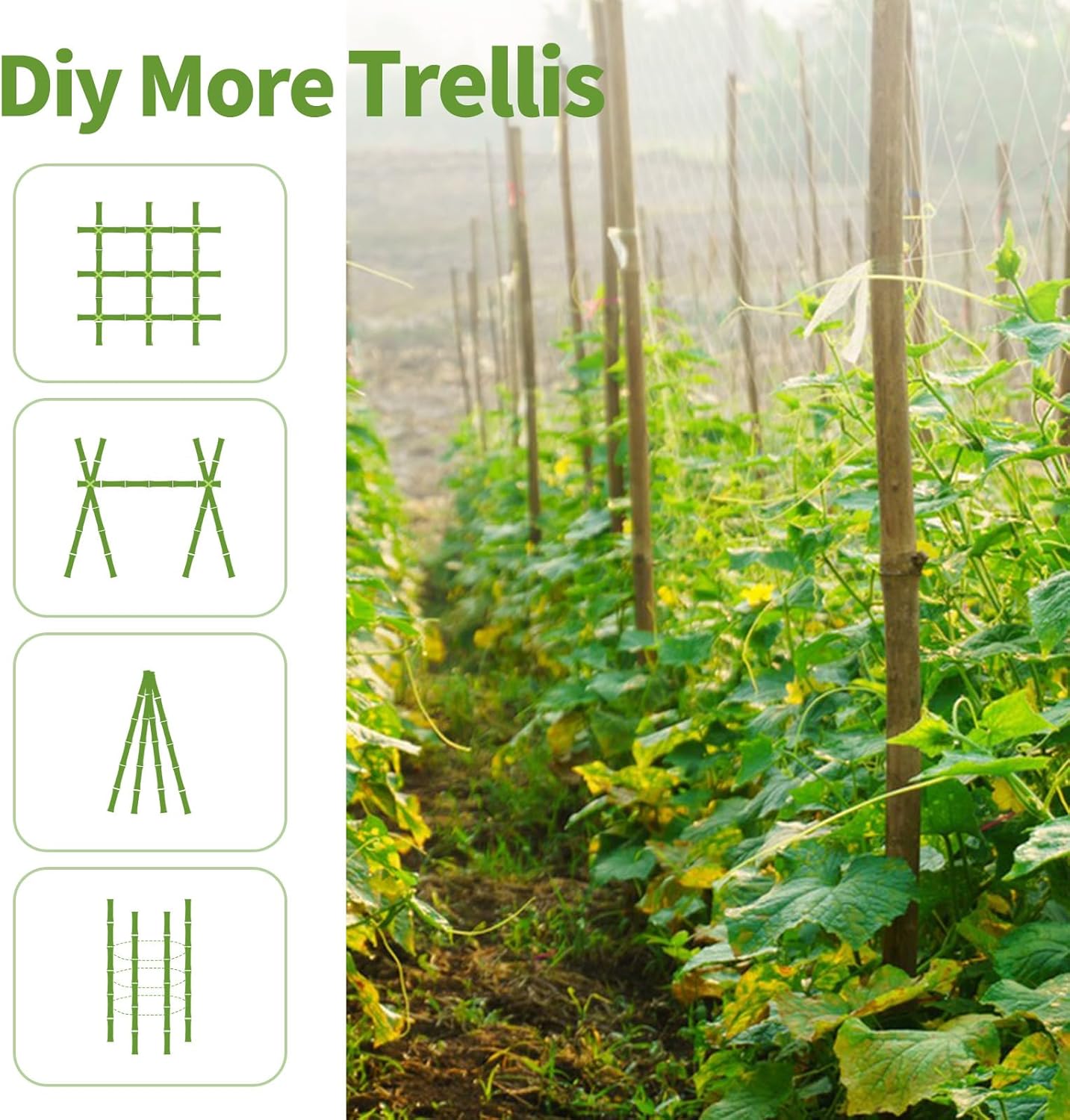 Plant Stakes, 3FT Natural Bamboo Garden Stakes, 25Pcs Bamboo Plant Stakes,Bamboo Sticks for Tomato,Beans,Vegetable and Climbing Plants