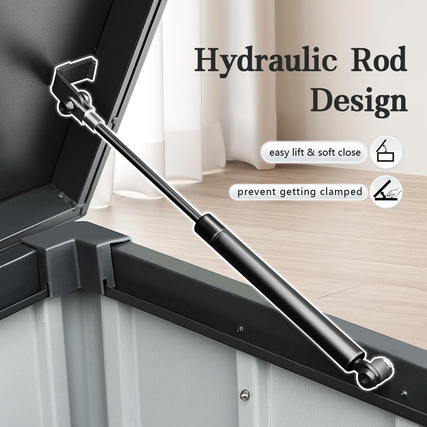 Domi 100-Gallon Outdoor Storage Box – Waterproof, Lockable Storage Cabinet for Patio Furniture, Garden Tools & Pool Supplies – Large Metal Storage for Cushions, Toys & More