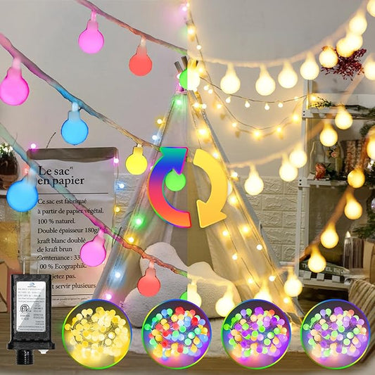 120 LED String Lights 40ft, 9 Lighting Modes Plug in Fairy String Lights for Bedroom Classroom Patio Garden Wedding Party Christmas Outdoor Indoor Decorations (Warm White to Multicolor)