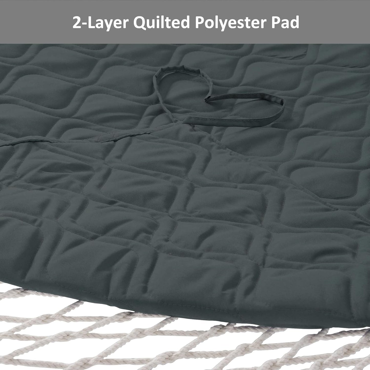 SUNCREAT Patio Portable Hammock with Stand, Outdoor Double Hammock with Stand Included, Gray Green Drops