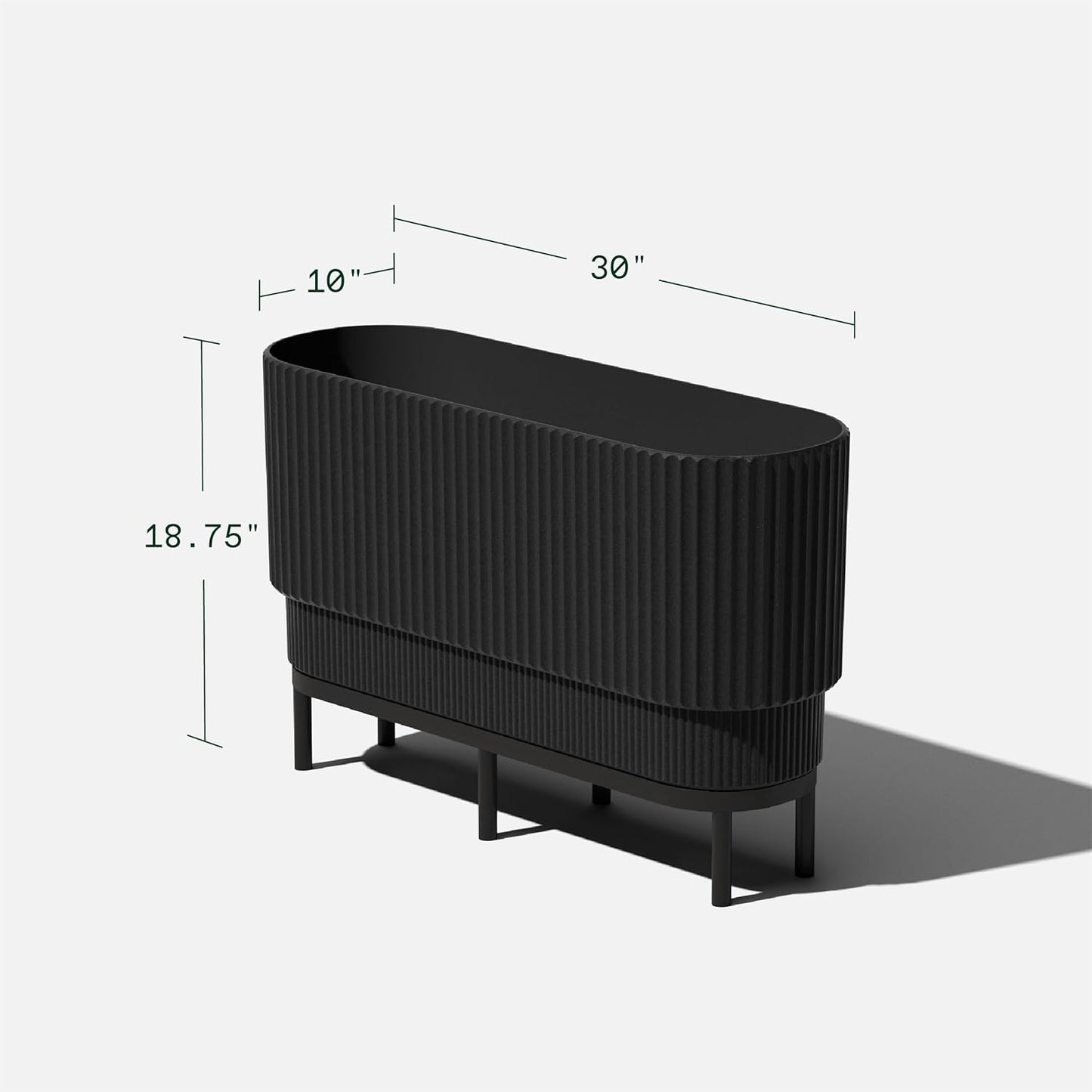 Veradek Demi Series Raised Long Planter for Indoor/Outdoor Use | Made from Plastic & Stone w/Wooden Stand | Modern Patio Décor for Flowers/Shrubs