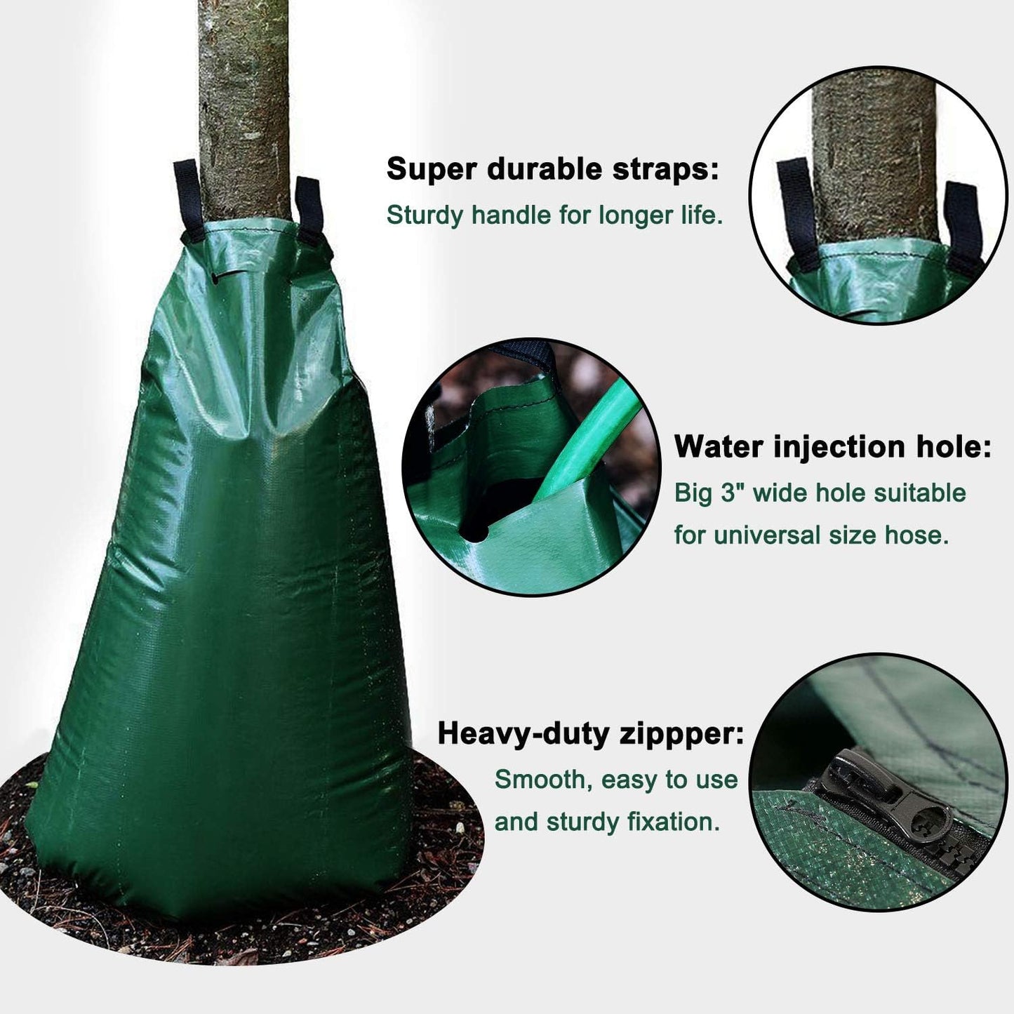 20 Gallon Tree Watering Bags, Reusable, Heavy Duty, Slow Release Water Bags for Trees, Premium PVC Tree Drip Irrigation Bags