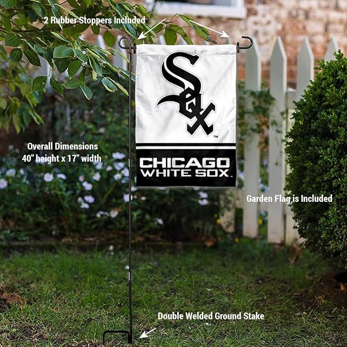 WinCraft Chicago White Sox Garden Flag with Stand Holder