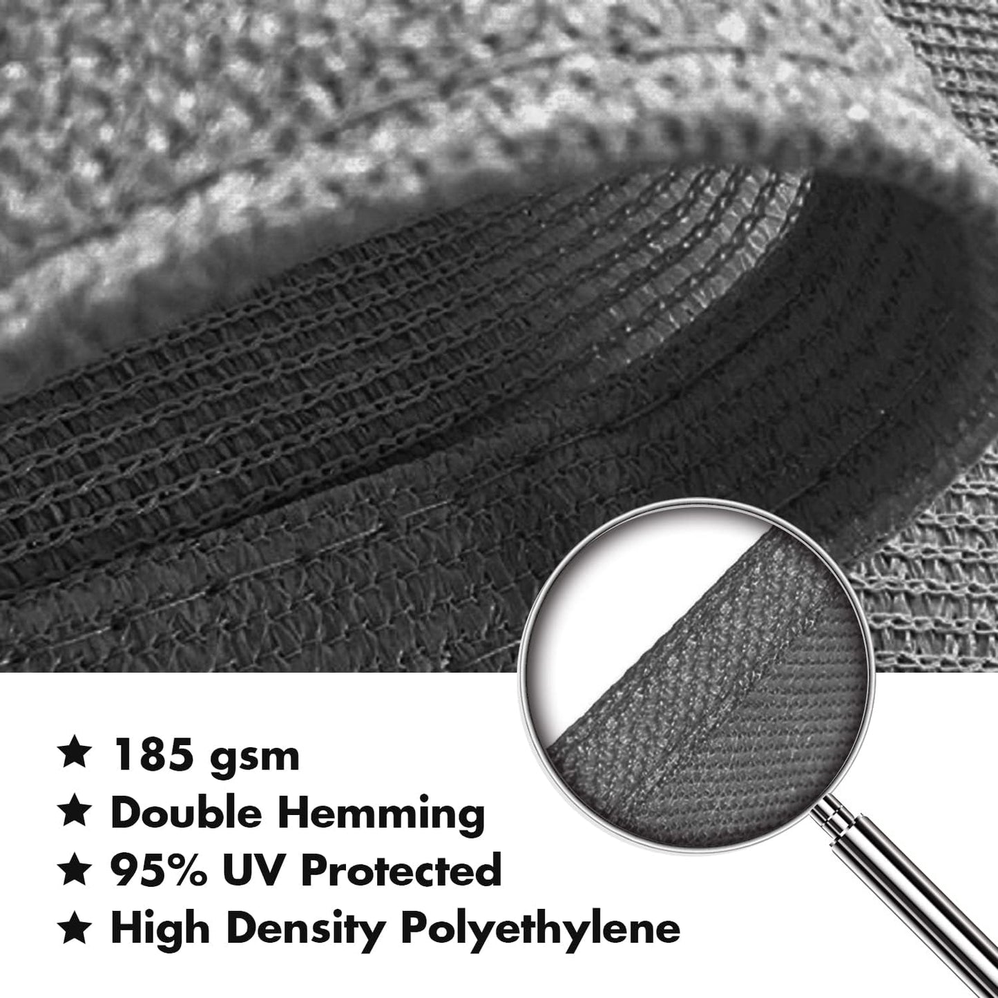 KANAGAWA 14'X14' Dark Gray Custom Size Sun Shade Sail Square UV Block Canopy Cover for Patio Backyard Lawn Garden Outdoor (Customized Available)