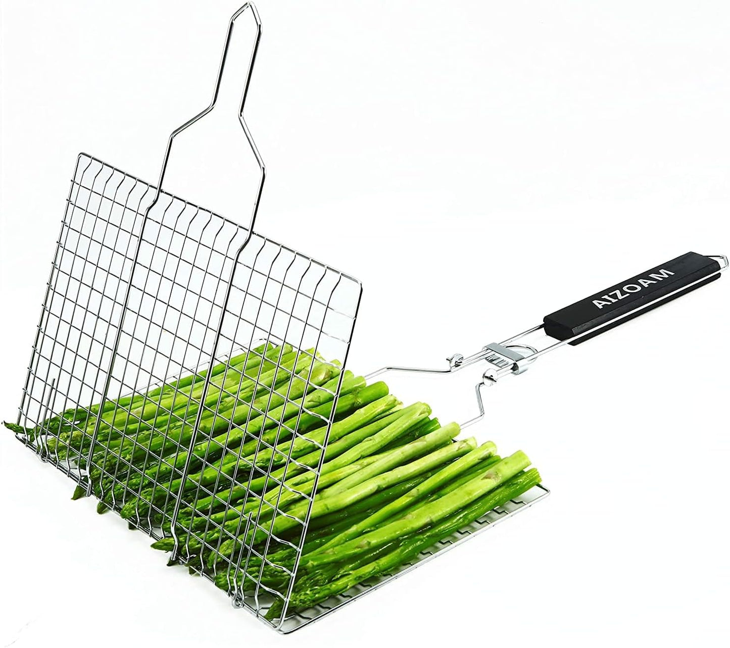 Shallow Grill Basket Fish Grill Basket, Fish Grilling Basket BBQ Fish Grill Baskets for Outdoor Grill,Grill Basket with Removable Handle. Perfect for Grilling Fish Fillets