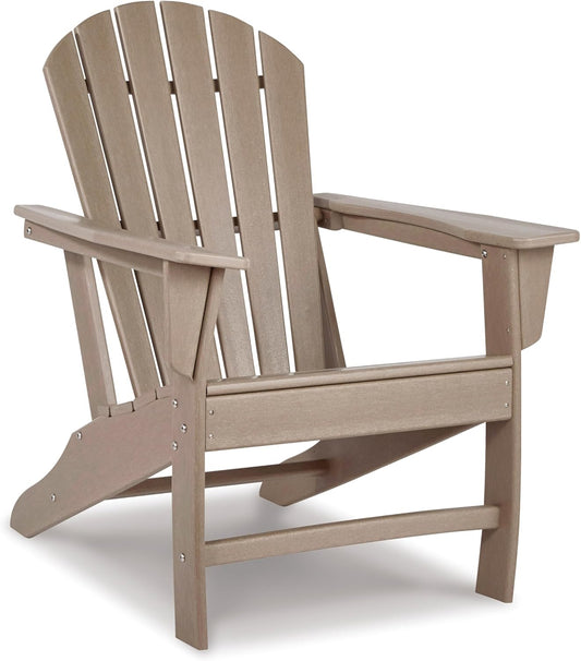 Signature Design by Ashley Sundown Treasure Outdoor Patio HDPE Adirondack Chair, Light Brown