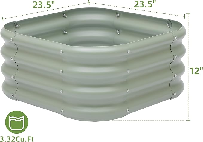 2-Pack 2x1ft Galvanized Raised Garden Bed, Outdoor Planter Bed, Metal Planter Box for Gardening and Planting,LG