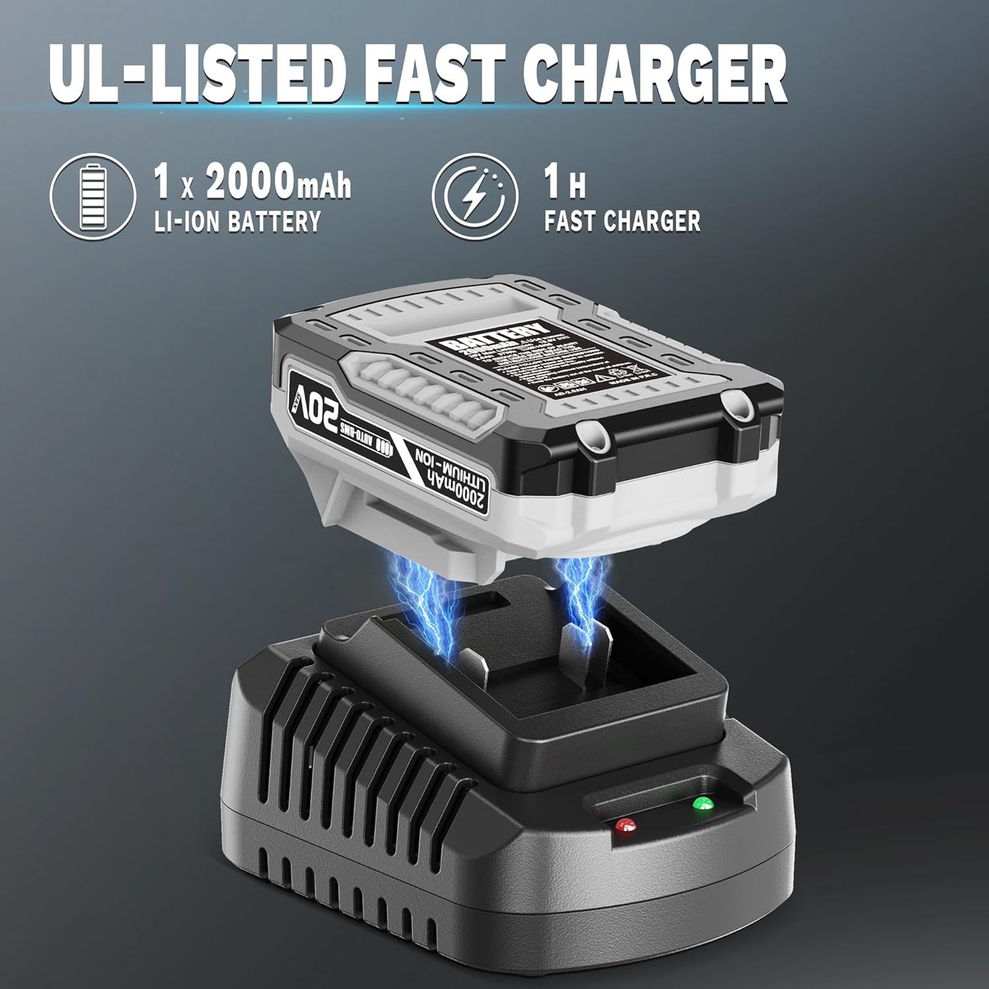 20V Cordless String Trimmer for Lawn Care 12-Inch Lightweight Weed Wacker with Auto-Feed & 2.0Ah Battery and Fast Charger, 3-in-1 Trimming Edging for Grass, Yard, Garden