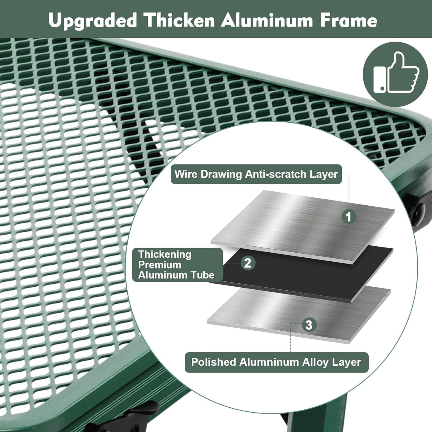 Small Folding Table, Easy for Storage, Compact and Portable Picnic Table for Grill, Outdoor Camping, Garden, Patio, Dining, BBQ, Party, Market, 2Ft (Small, Green)