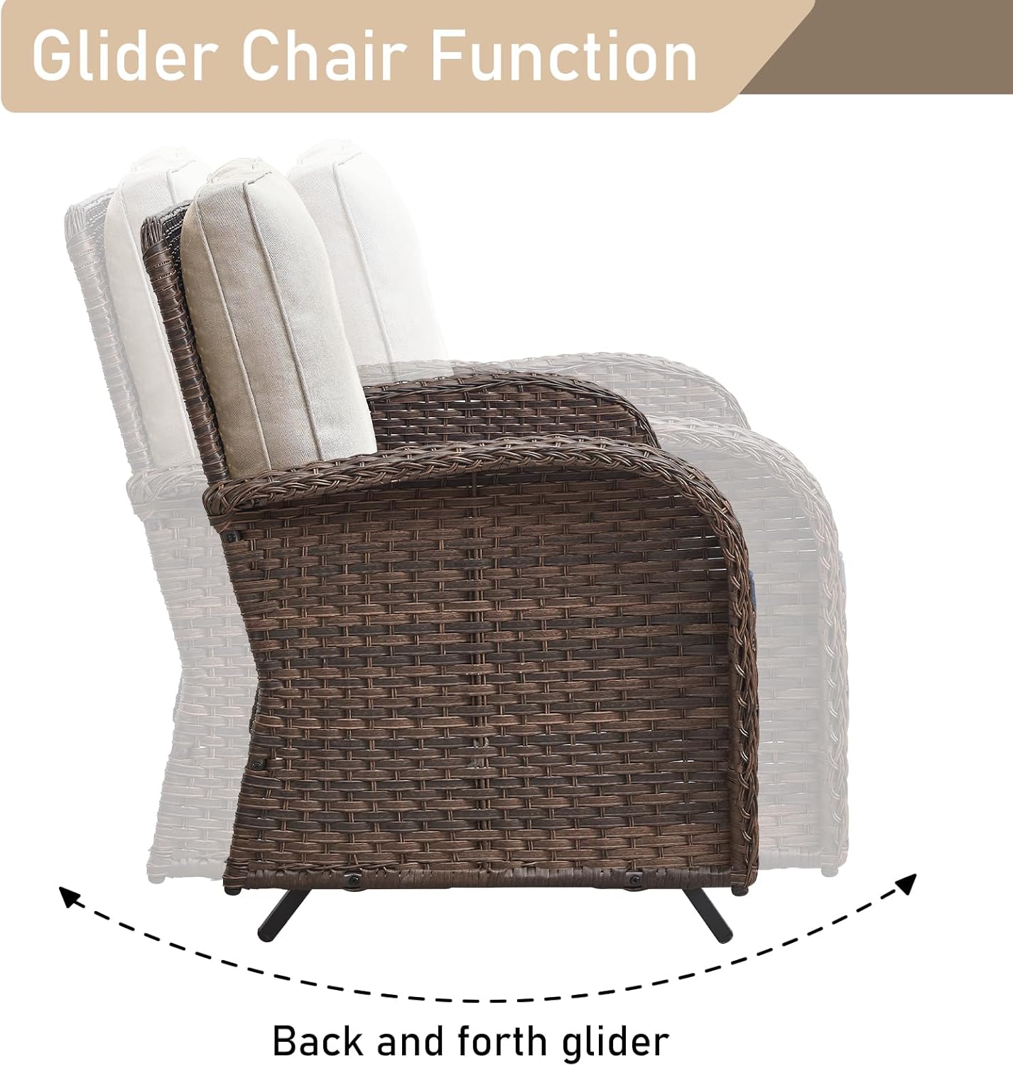 HUMMUH Patio Furniture 7-Piece PE Wicker Outdoor Conversation Set,All-Weather Swivel and Rocking Chairs,Glider Loveseat,Coffee Tables for Backyard,Poolside,Deck