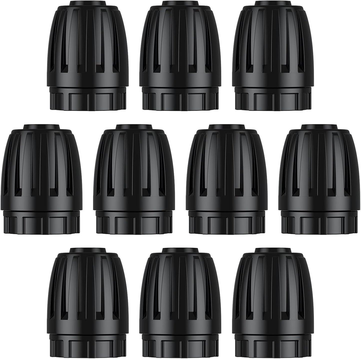 Pawfly 10 Pcs 1/2" Irrigation End Cap for 1/2" Irrigation Tubing (1/2" ID x 0.64" OD), 1/2" Drip Irrigation Fittings with Lock Nuts, Barbed Drip Tubing Connectors for Garden Irrigation System
