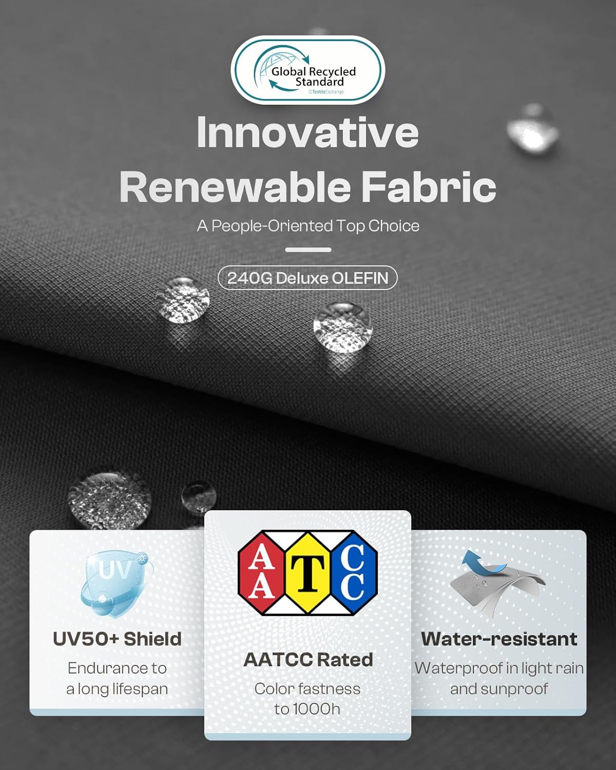 Aluminum Outdoor Patio Furniture, 2 Pieces Armchairs, All-Weather Metal Modern Outside Single Sofa for Deck, Porch (LightGray)