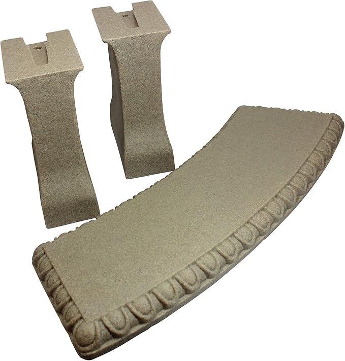 EMSCO Group 2306-1AZ Garden Bench – Natural Sandstone Appearance – Made of Resin – Lightweight – 12” Height