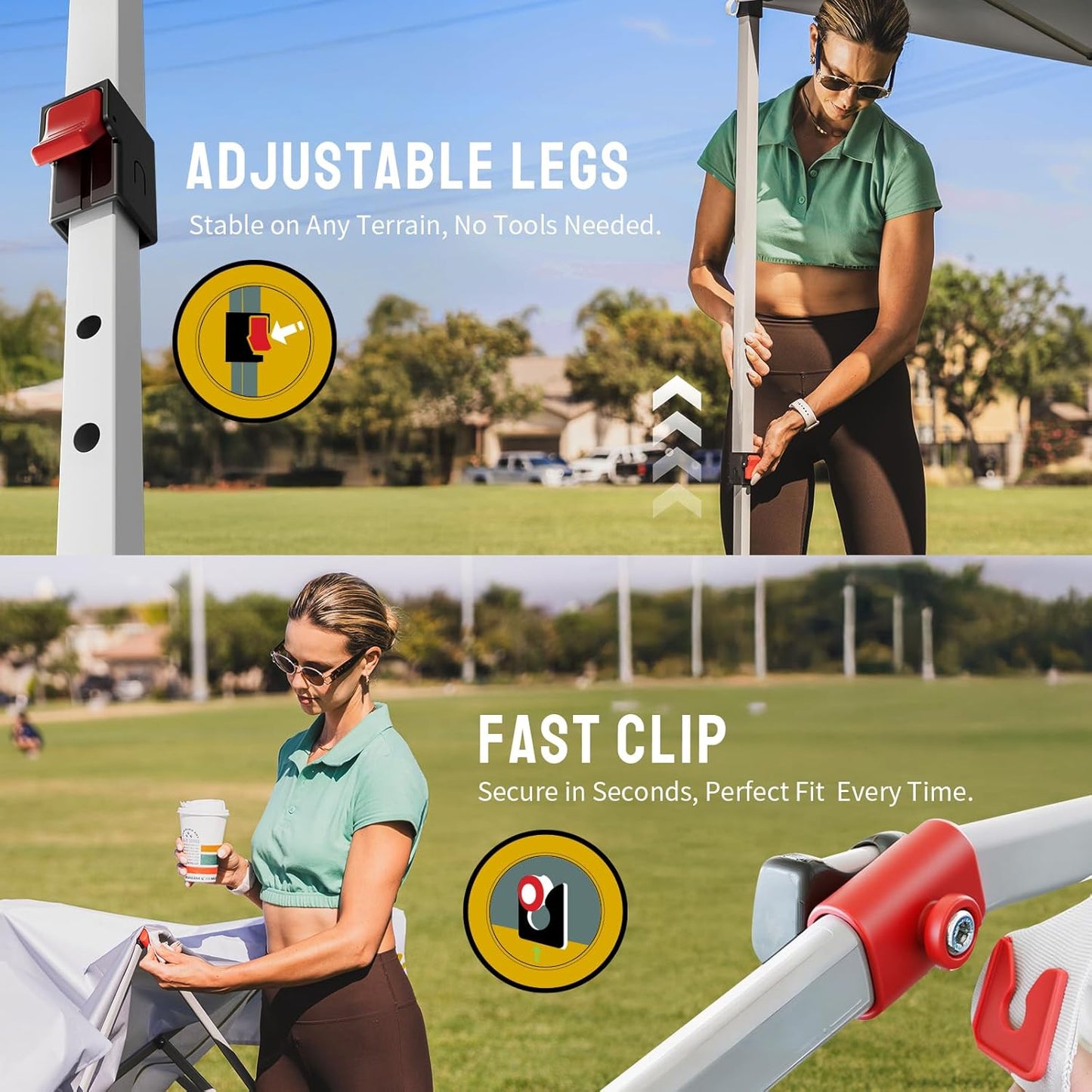 CROWN SHADES 12x12 Pop Up Canopy Outside Canopy, Patented One Push Tent Canopy with Wheeled Carry Bag, Bonus 8 Stakes and 4 Ropes, White