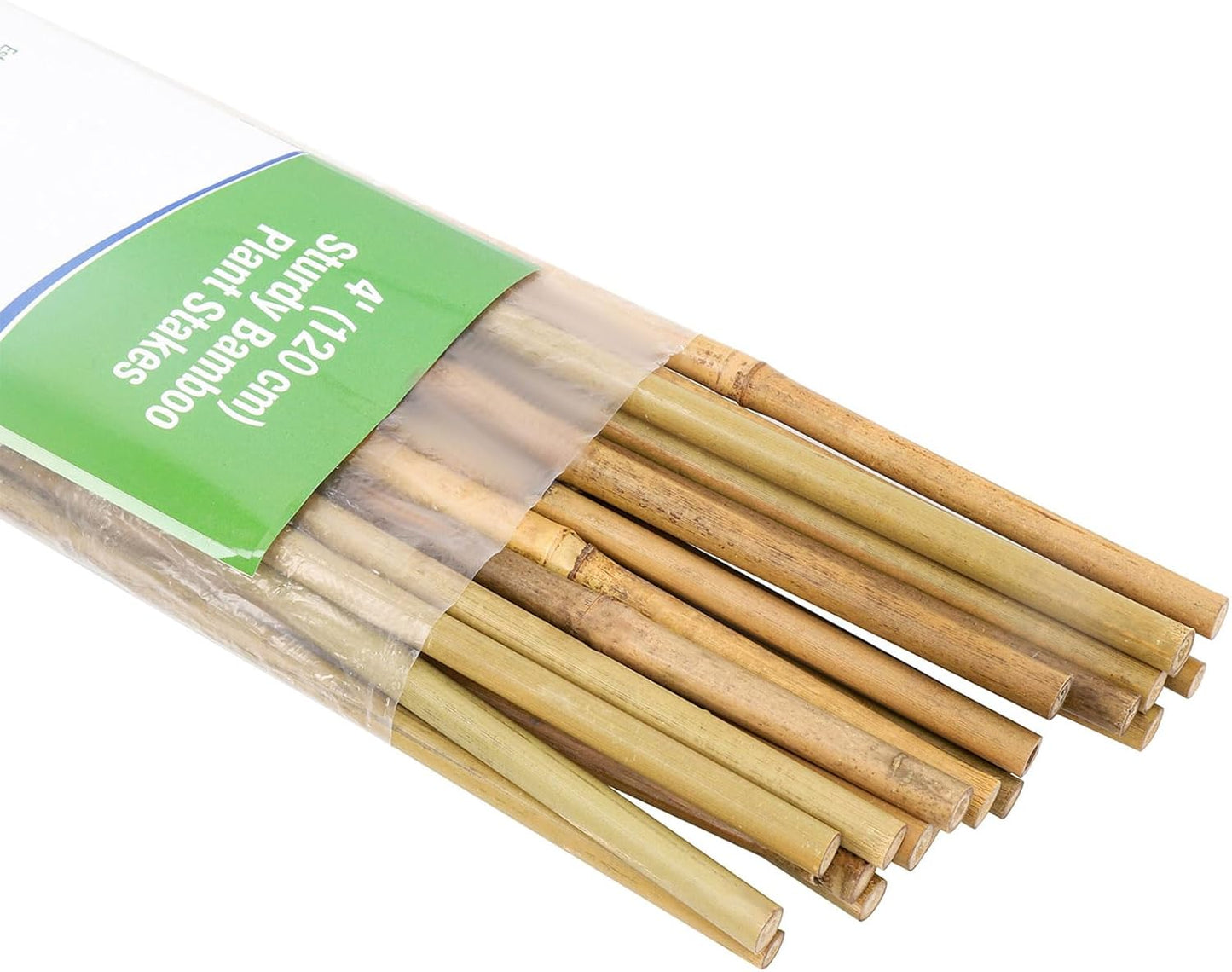 Natural Bamboo Poles, 4 Feet Bamboo Sticks for Plants, Wood Garden Stakes for Tomato, Bean, Flowers, Trees Potted and Climbing Plants, 25 Pack
