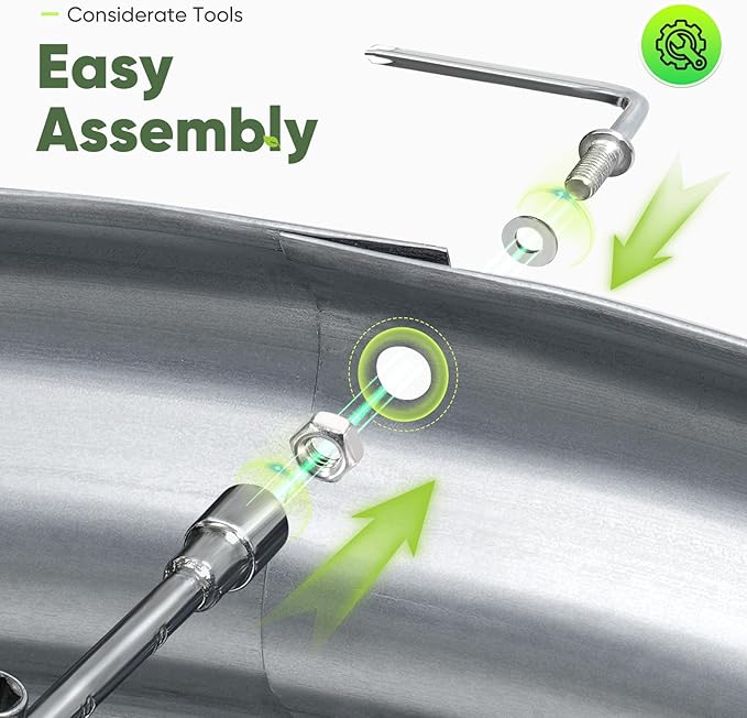 KING BIRD Raised Garden Bed Galvanized Round Planter Box Outdoor for Gardening, Plants, Vegetables, Flowers, Silver, 47x47x12 in 2 Packs