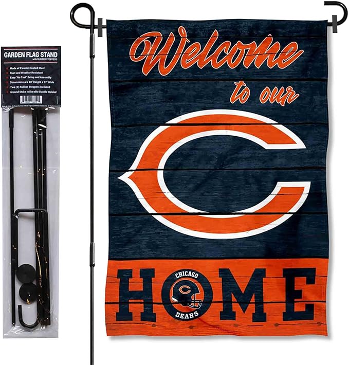 WinCraft Bears Welcome to Our Home Garden Flag and Flagpole Mount