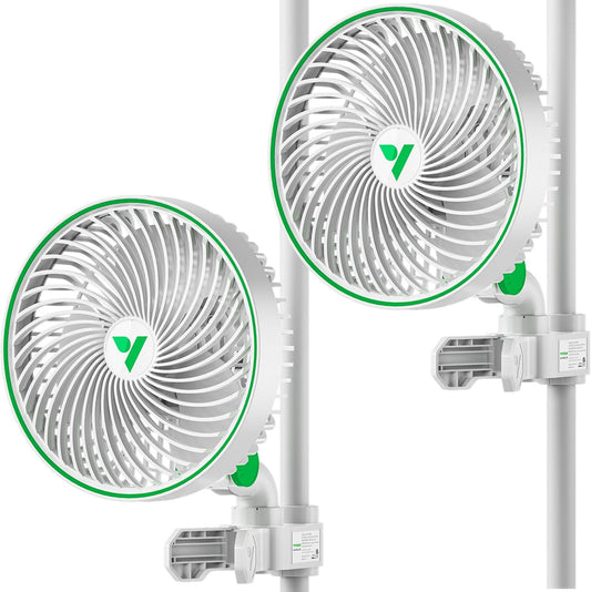 VIVOSUN 2-Pack AeroWave E6 Grow Tent Fan 6”, EC Motor, Smart Wifi Control, US Patented Auto Oscillating Clip fan, IP54, Strong Airflow but Quiet for Hydroponic Ventilation Circulation