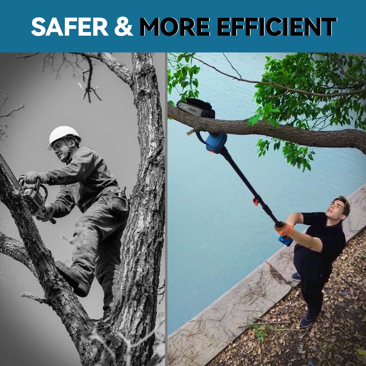 Electric Pole Saws for Tree Trimming,2-In-1 Mode Wireless Pole Saw for Cutting Branches and Wood,with Portable Bag and 2-20V 2A Battery