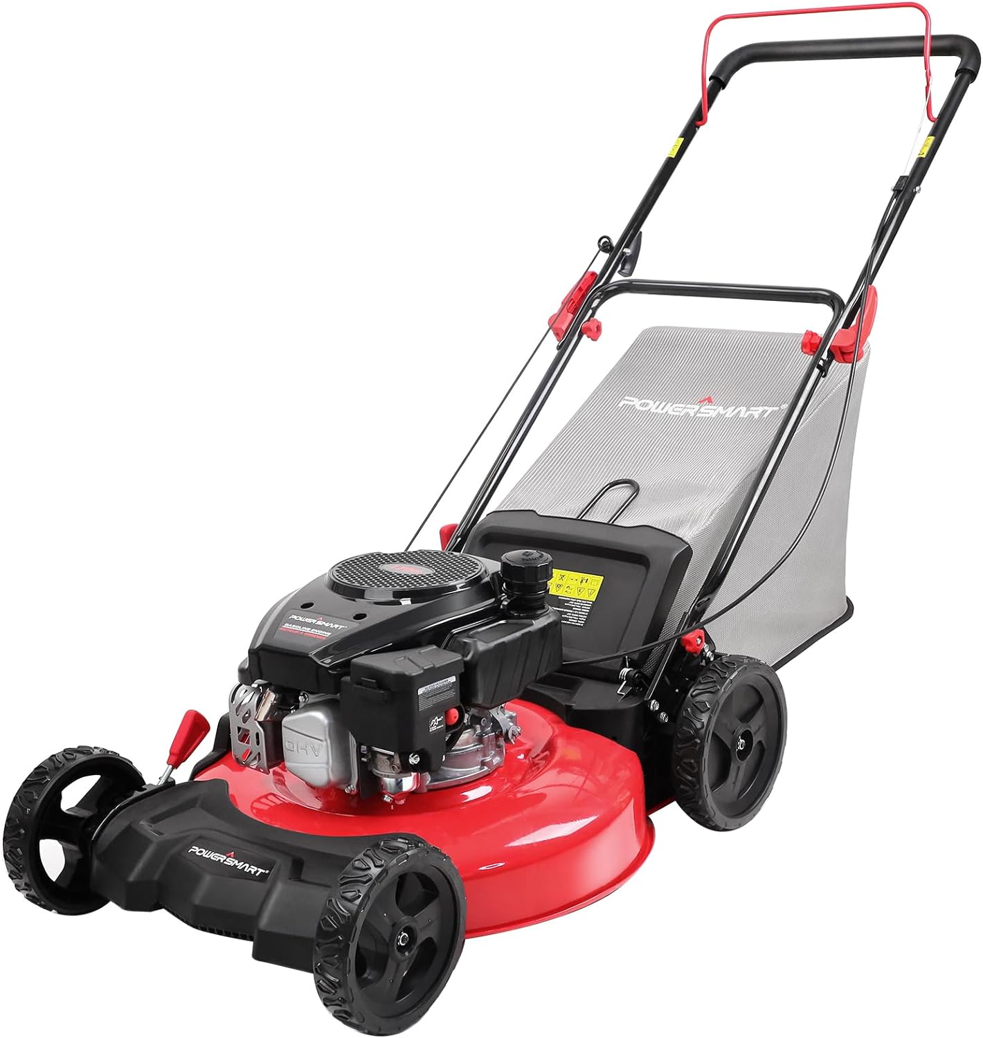 PowerSmart Gas Lawn Mower 21-Inch 144cc OHV Engine 3-in-1 Push Mower with Bagging