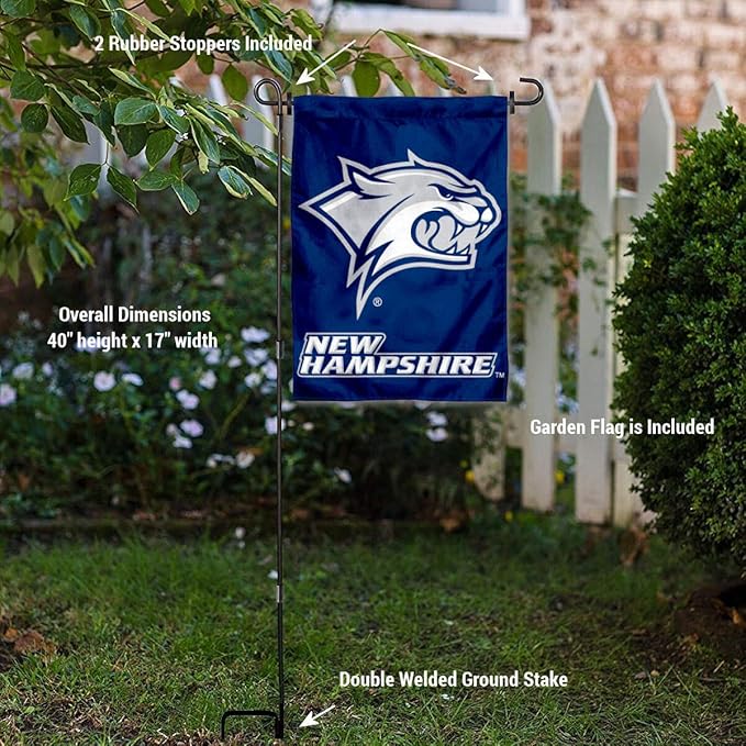 College Flags & Banners Co. New Hampshire Wildcats Garden Flag with Stand Holder