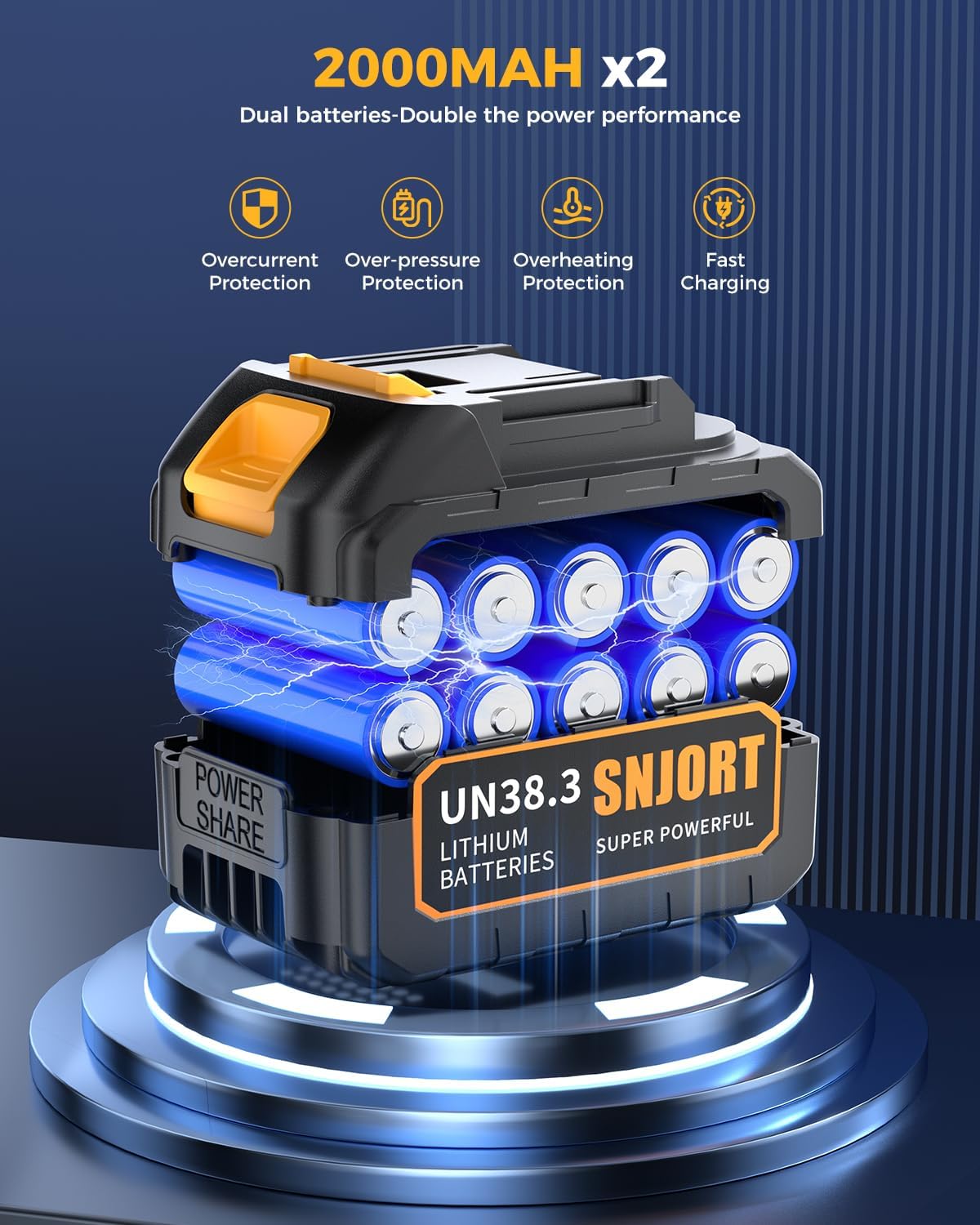 Leaf Blower Cordless with Battery and Charger, 800,000 RPM, Lightweight Handheld Design,Blower for Patio Cleaning,car Blowing Water, Lawn Care, Blowing Leaves and Dust (Bright Yellow)