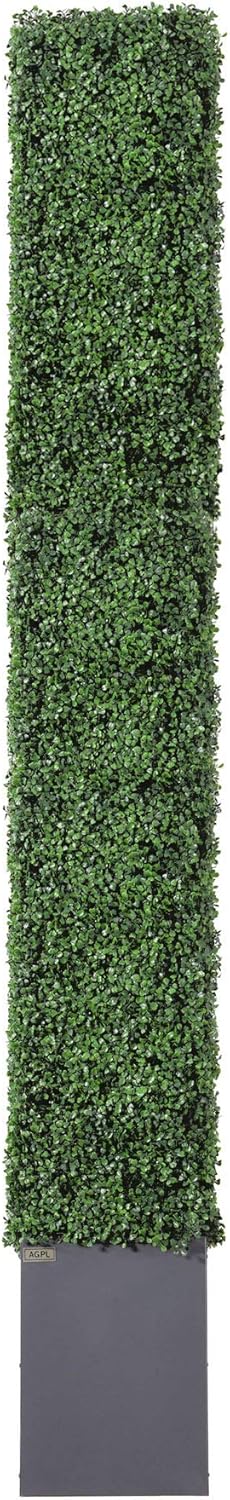 AGPL Artificial Hedge Wall (38" Width* 12" Deep* 96" Height) with Dark Gray Stainless Steel Planter Box (96.00)