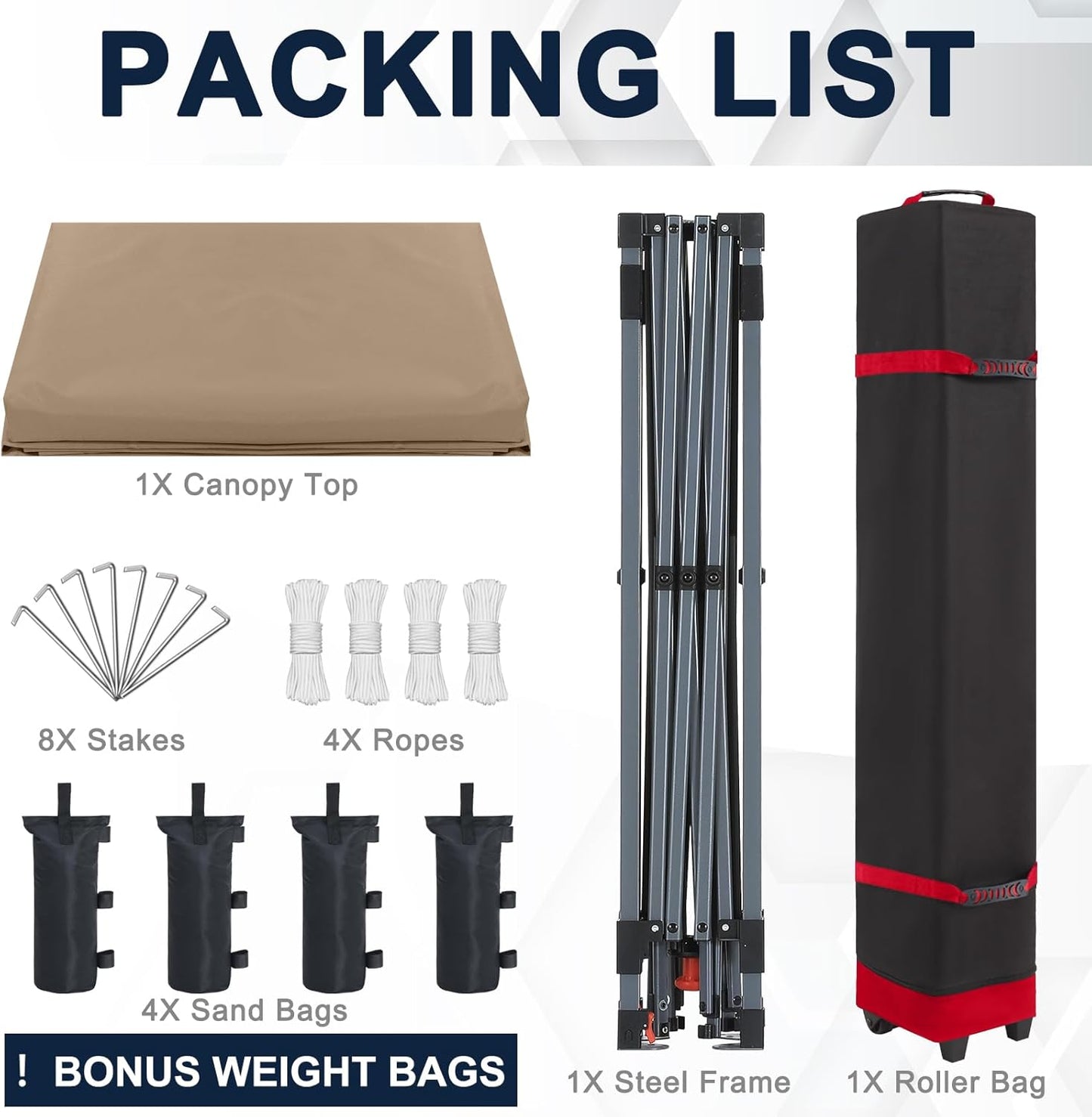 COOSHADE Pop Up Canopy Tent, 10x10 Easy Setup Instant Canopy Sun Shelter Beach Tent, Portable Sports, Khaki