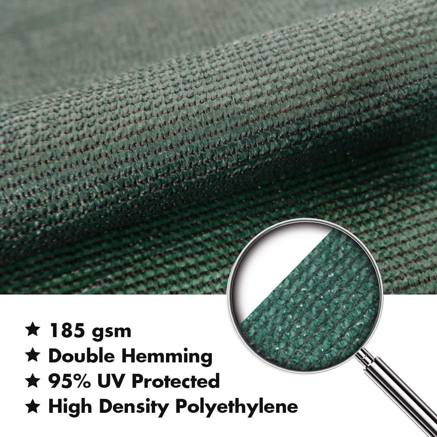 KANAGAWA 21'X24' Dark Green Custom Size Sun Shade Sail Rectangle UV Block Canopy Cover for Patio Backyard Lawn Garden Outdoor (Customized Available)