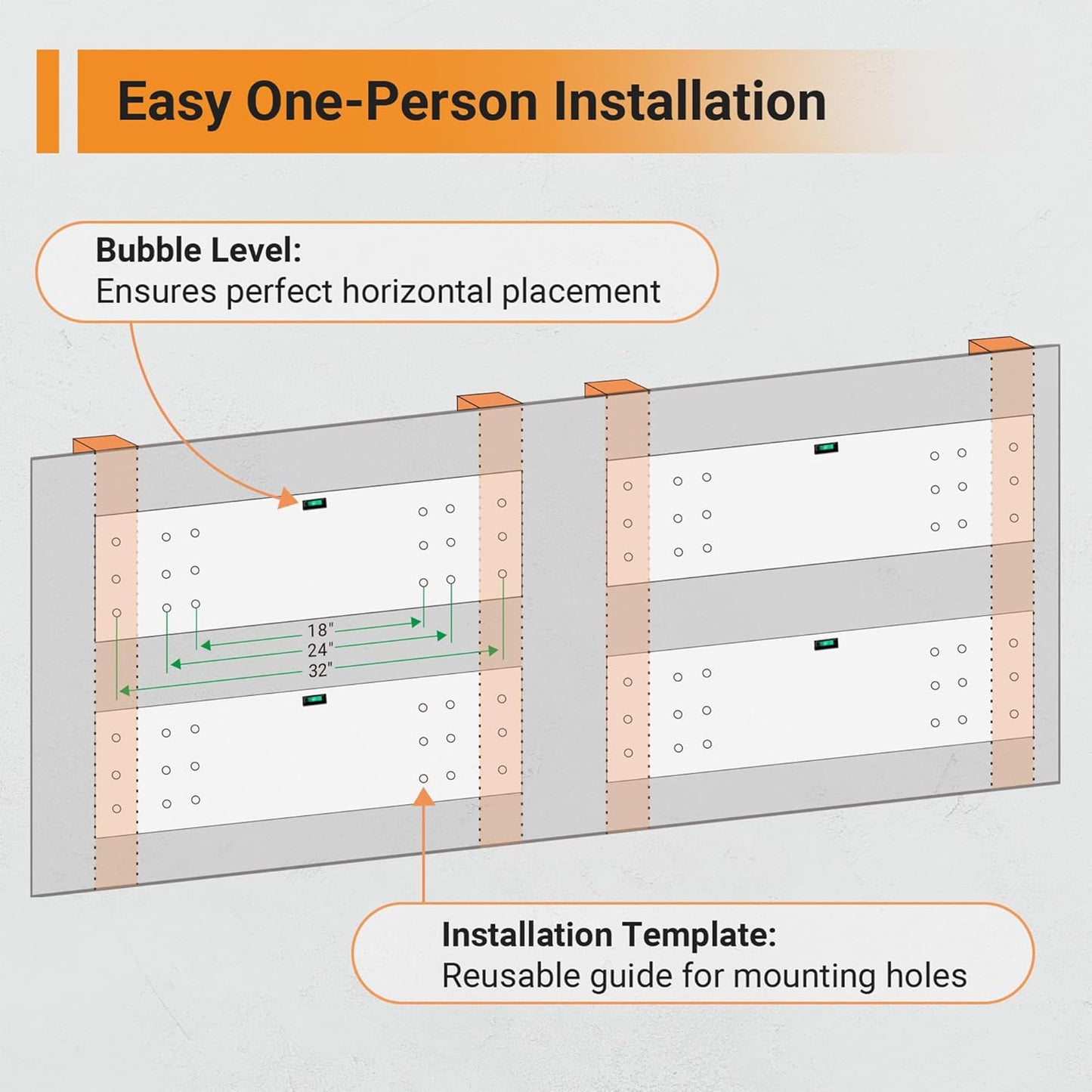 1x4 ft Garage Shelving with 6 Bike Hooks, 1-Pack Wall-Mounted Shelve for Garage, Kitchen, Pantry Storage, 150 lbs Total Load Capacity Wall Shelving, Black