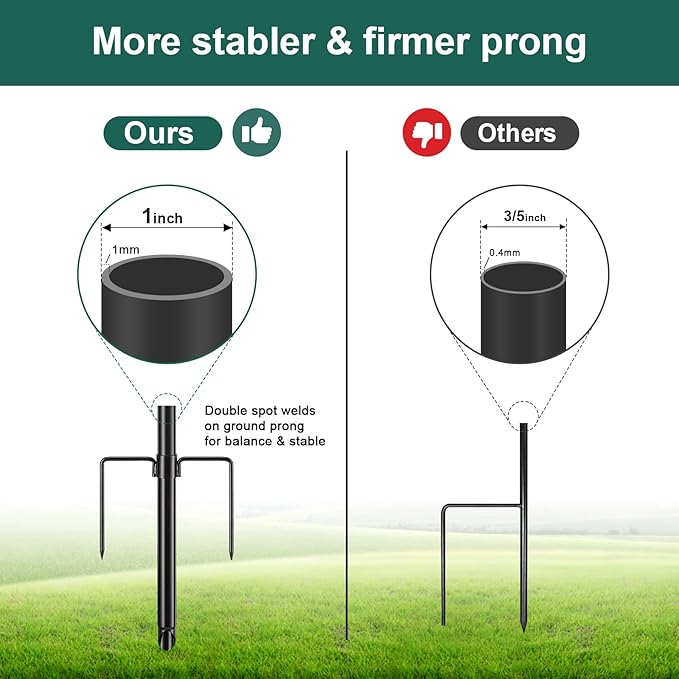 2 Pack Ground Flag Pole for Outside House - 8.5 FT Tangle Free Heavy Duty Flag Pole Kit with Windproof Stand,Outdoor Inground Flag Holder for Yard Garden, Includes Bonus 3x5 American Flag,Black