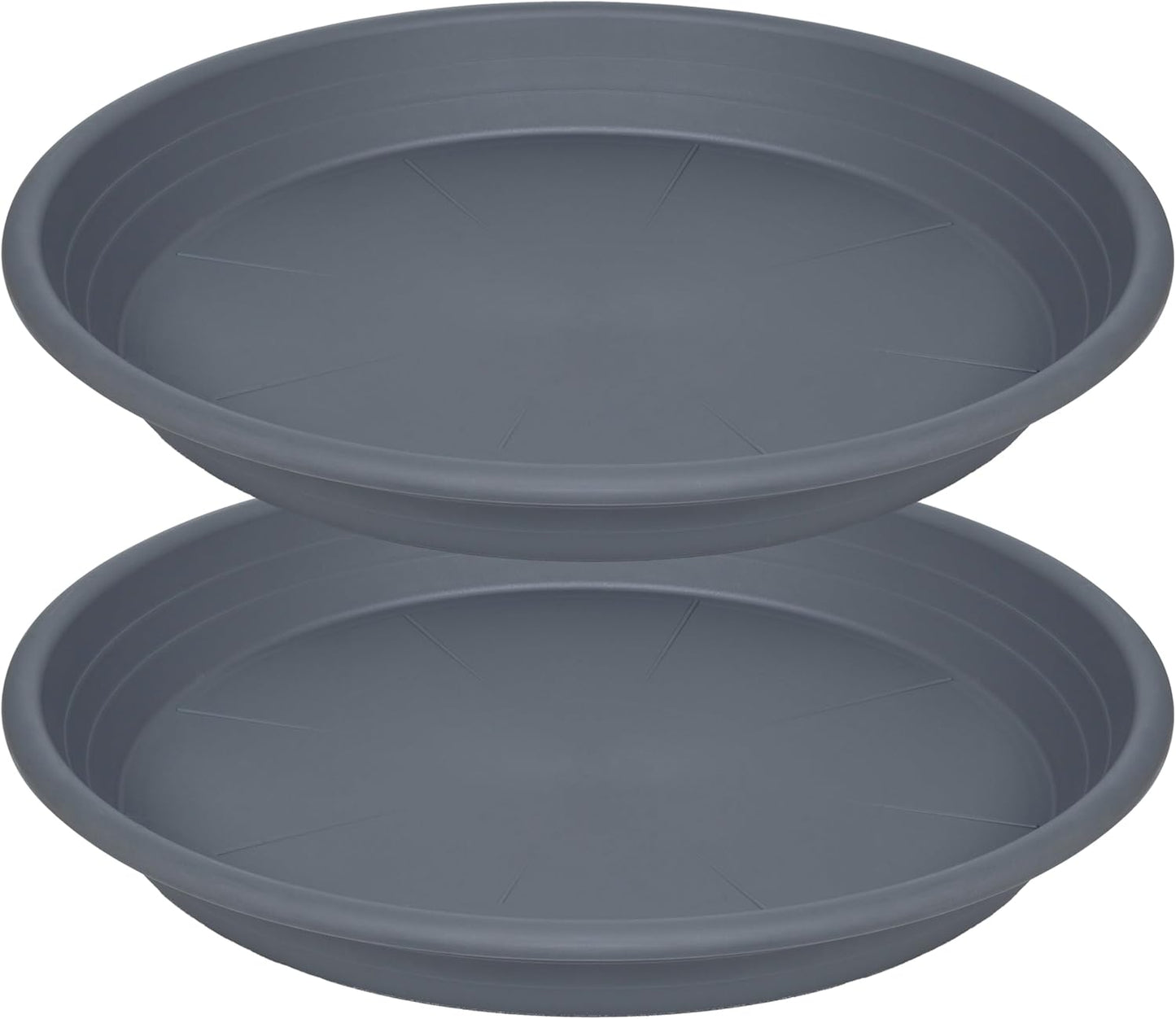 2 Pack of 19 inch Plant Saucer, Large Plant Tray, Heavy Sturdy Plant Drainage Tray for Indoors, Bird Bath Bowls, Sturdy 18 inch Plastic Pot Tray for Planter (Gray)