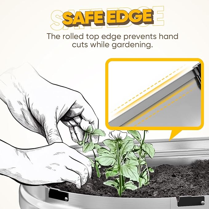 KING BIRD Raised Garden Bed Kit 2025 Upgraded 10-Minute Assembly Galvanized Planter Garden Box Outdoor for Gardening, Vegetables, Flowers, 47x24x12 in, Silver