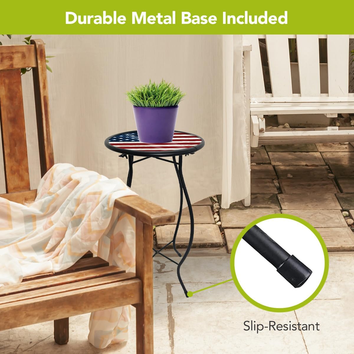 Briarwood Lane Wooden American Flag Plant Stand