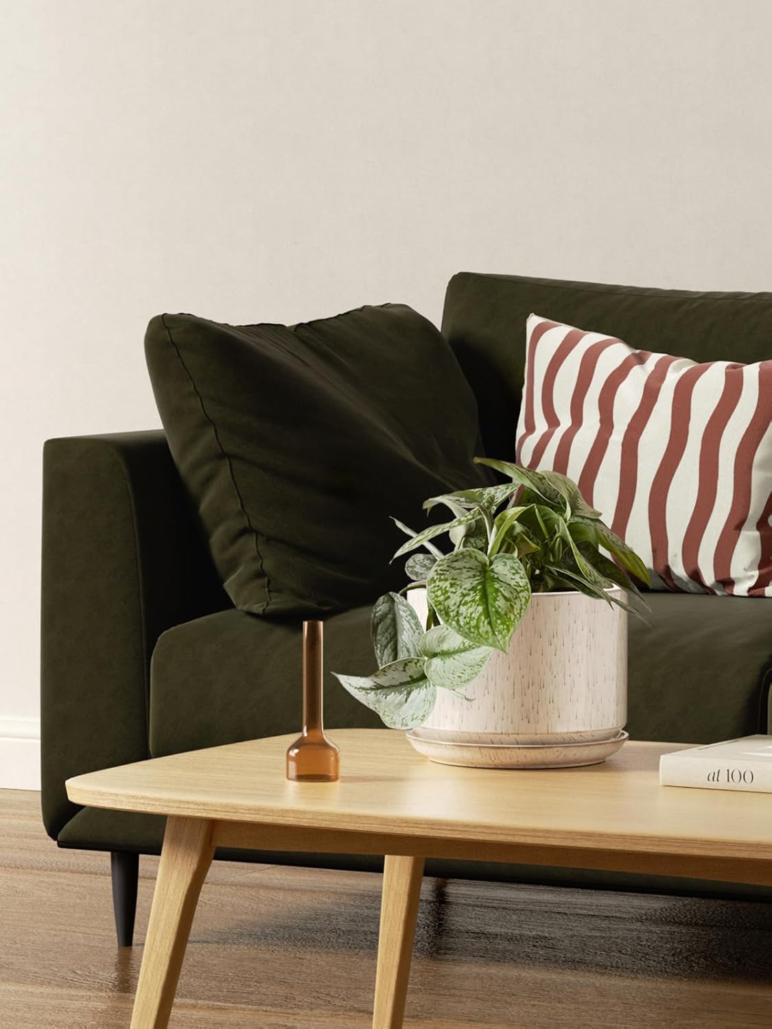 LE TAUCI Ceramic Plant Pots, 4.3+5.3+6.8 inch, Set of 3, Planters with Drainage Hole and Saucer, Indoor Flower Pot with Hole Mesh Pad, Gifts for Mom, Reactive Glaze Beige