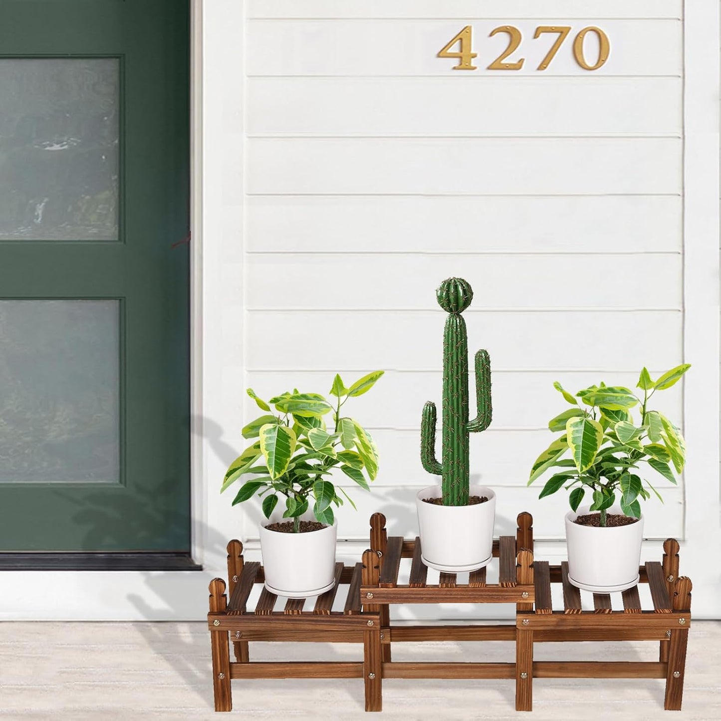 3 Tier Plant Stand Indoor,Wooden Low Plant Bench for Multiple Plants,Corner Flower Pot Stand Long Plant Holder for Balcony Patio Garden Decor (Free-Style Combination)