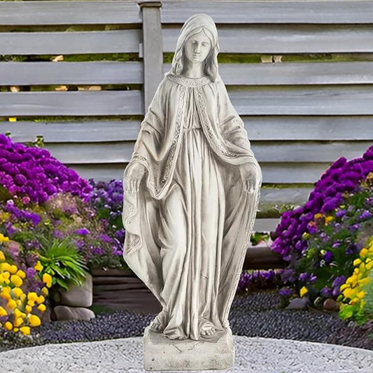 Virgin Mary Statue, Outdoor Garden Religious Decorations, Outdoor Mother Mary Statue, Garden Sculptures & Statues for Home Yard Patio Lawn Deck Hallway