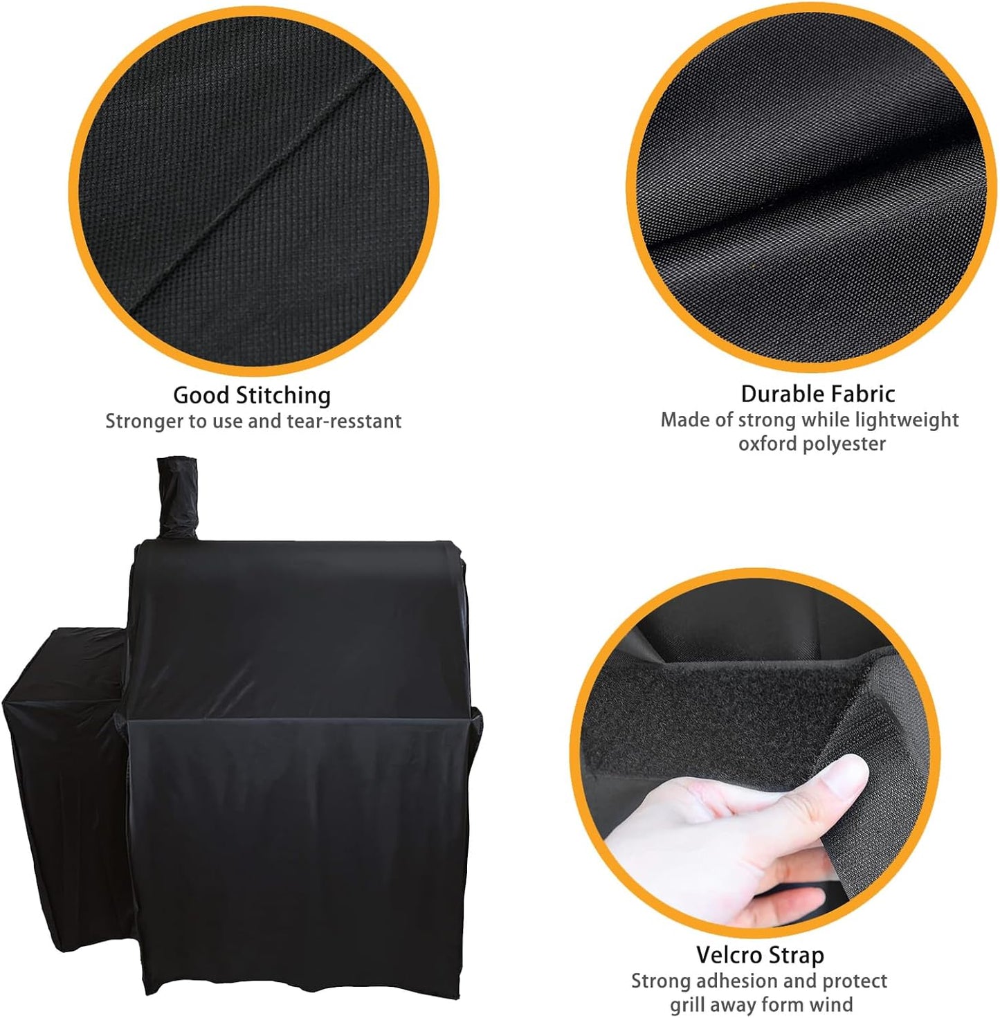 Grill Cover for Char-Griller E2827 Pro Deluxe Charcoal Grill, 45 inch Outdoor Grill Cover for Char-Griller 1224 2121 Grill Models, Heavy Duty Waterproof UV Resistant Cover, Outdoor BBQ Accessories