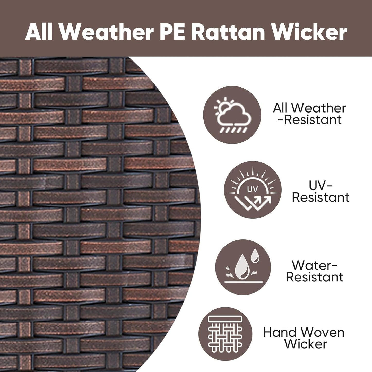 HUMMUH 12 Pieces Patio Furniture Set,Outdoor Half-Moon Sectional Couches Swivel Patio Chairs with Ottomans,All Weather PE Wicker Patio Conversation Sets for Garden Porch Backyard